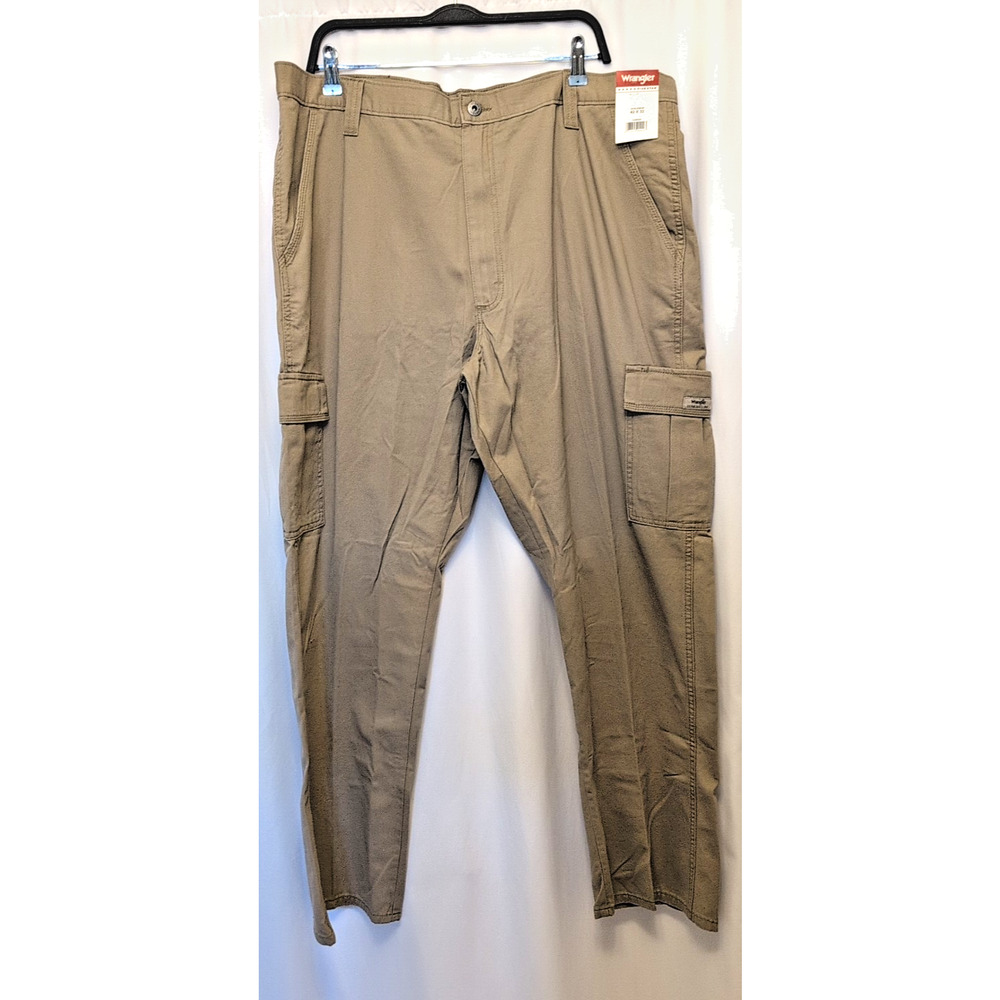 Wrangler Legacy Cargo Pants NWT 42x32 Beige Cotton Straight Leg Outdoor Workwear
